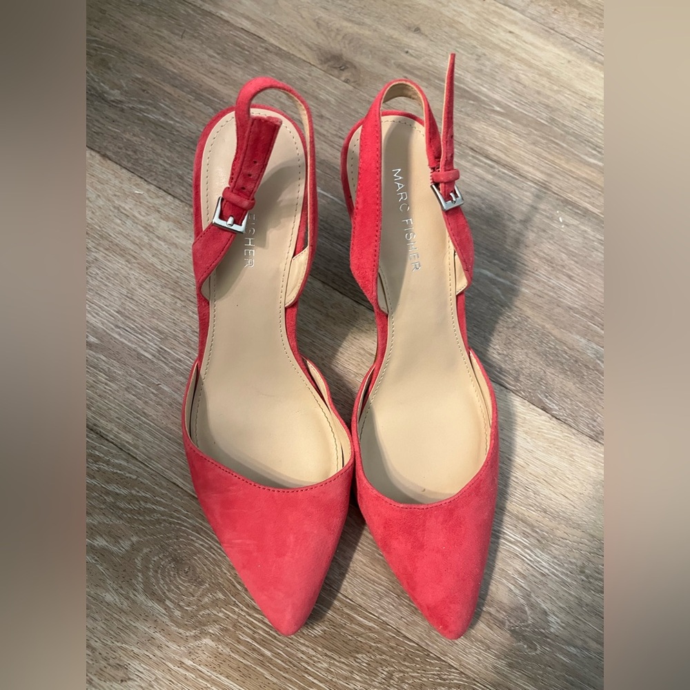 Marc Fisher Suede Pink Heels Womens Sz 7.5